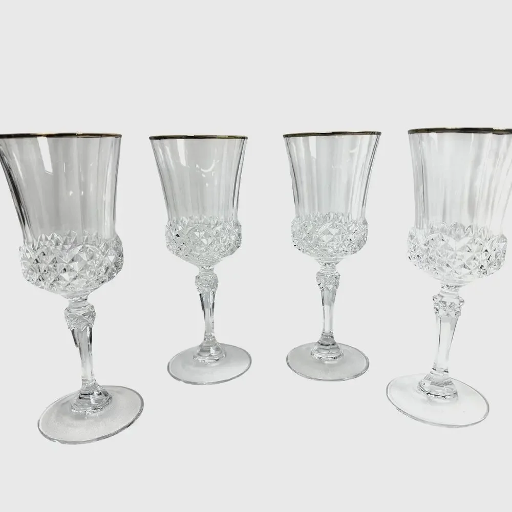 Cristal D'Arques Durand Valencay Gold Rim Lead Crystal 7
